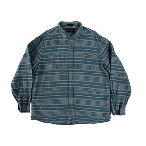 Pendleton Thomas‎ Kay Button Up Shirt Long Sleeve Button Blue striped XL
